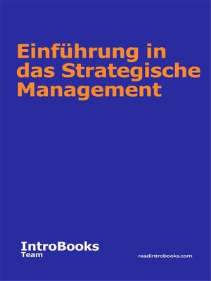 cover image of Einführung in das Strategische Management